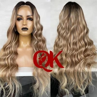 queenking hair 13x6 lace front brazilian remy human hair lace wig 150 density wavy kylie color ombre color wigs for women