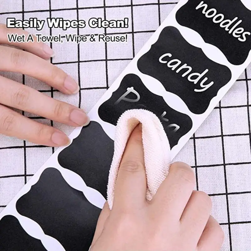 150pcs/roll Blank Chalkboard Labels Removable Sticker for Kitchen Canning Mason Spice Jars Gift Packaging