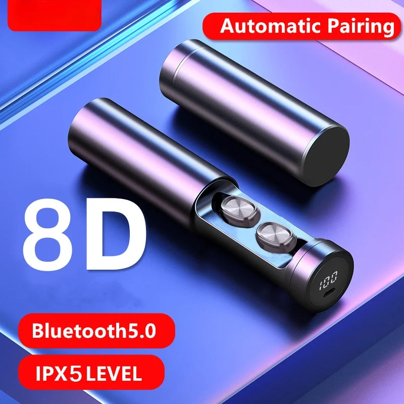 Bluetooth наушники 5 0 беспроводные 8D HIFI спортивные с микрофоном игровая Музыкальная