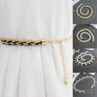 fashion ladies imitation pearl waist belt chain clothes dress decoration belts waistbands strap all match belt for party jewelry