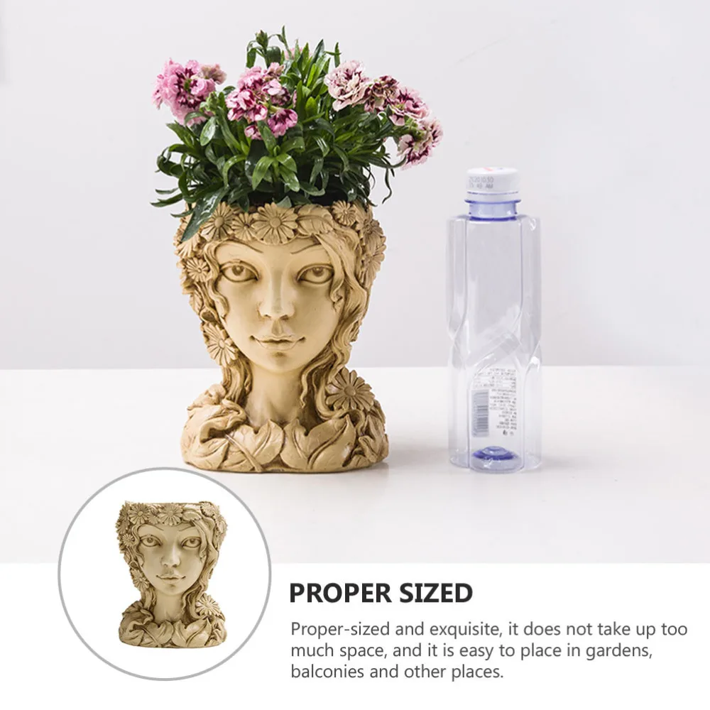 

Girl Design Flowerpot Resin Fashion Plant Pot Household Plants Container