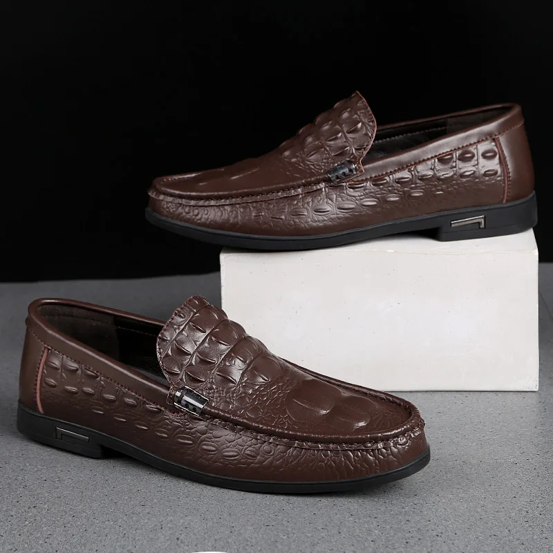New Men Shoes Casual Breathable Genuine Leather Loafers Comfortable Moccasins Slip Flats Driving 2019 | Обувь