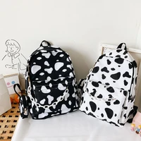 vintage casual women nylon backpack cow pattern school bag for school teenagers girls children backpacks travel bag