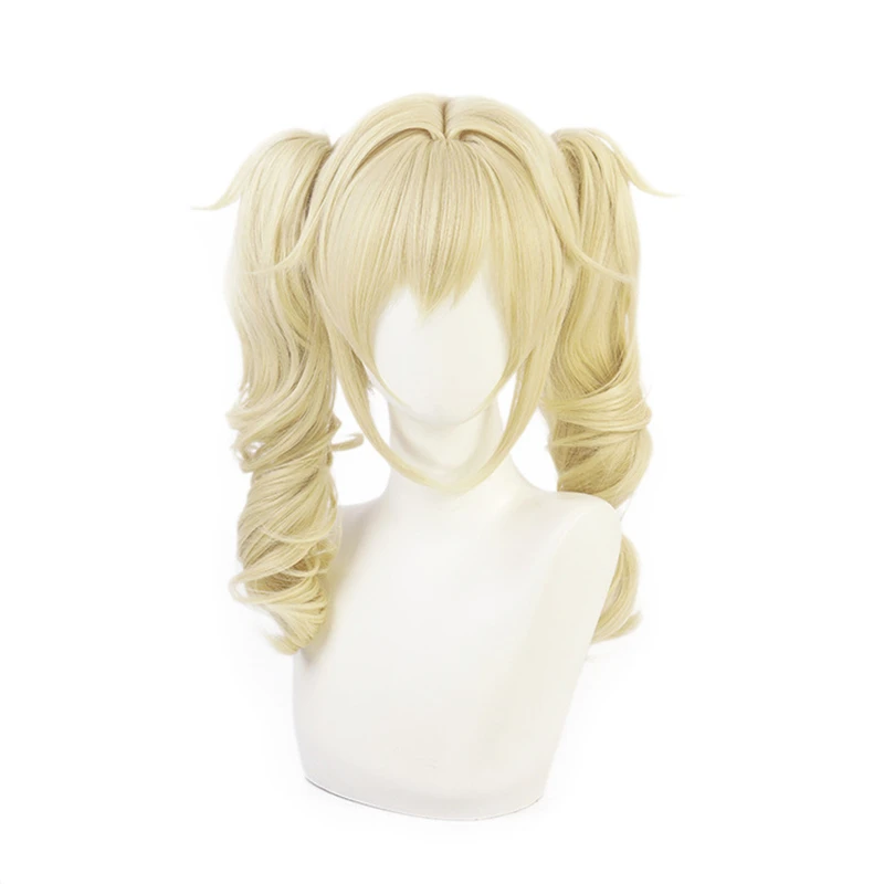 

Genshin Impact Barbara Wig Cosplay Costume Barbara Gunnhildr Blonde Long Curly Detachable Ponytails Hair Halloween Role Play