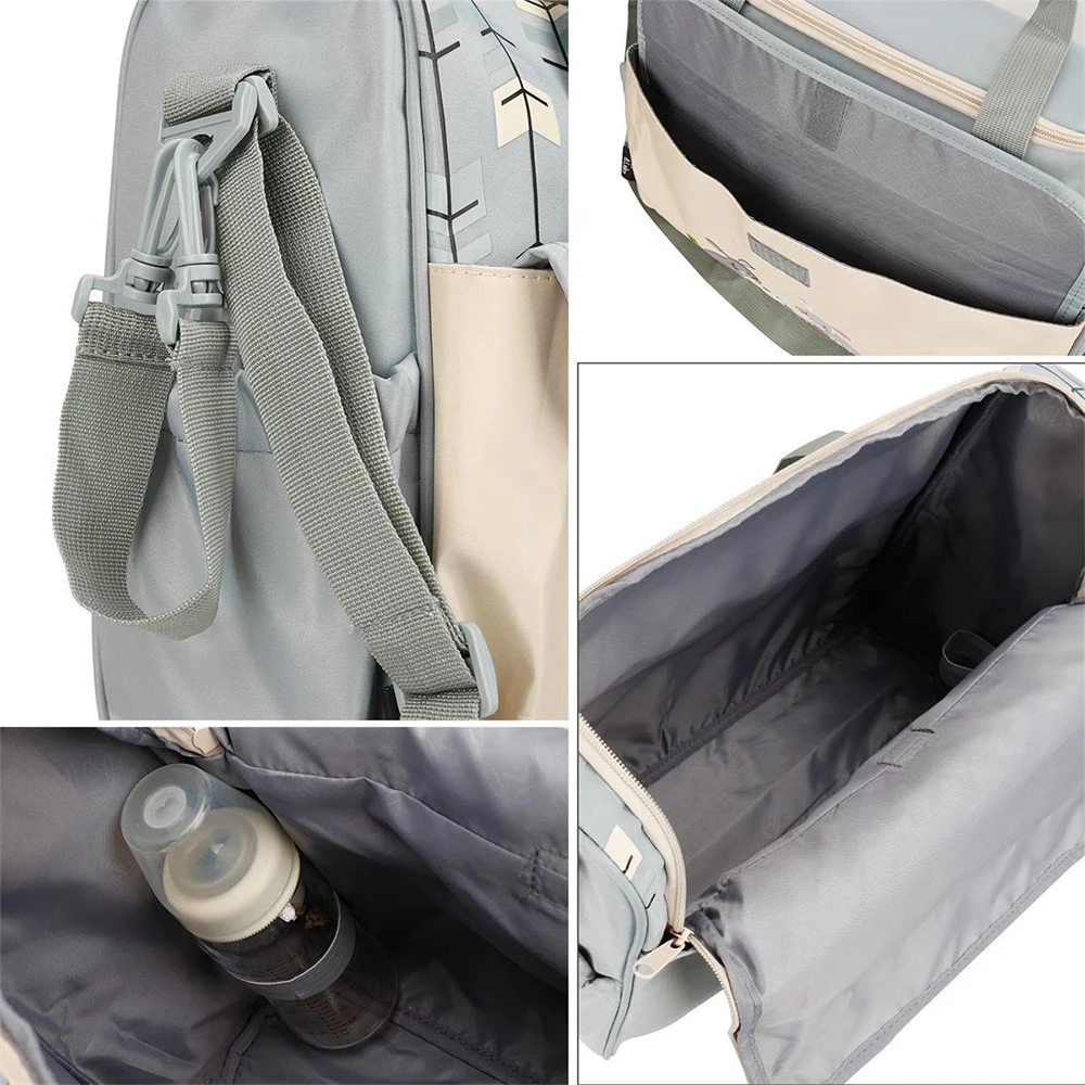 

10Pcs/set New Styles Fashion Diaper Bag Large Capacity Messenger Travel Bag Multifunctional Maternity Mother Baby Stroller Bags