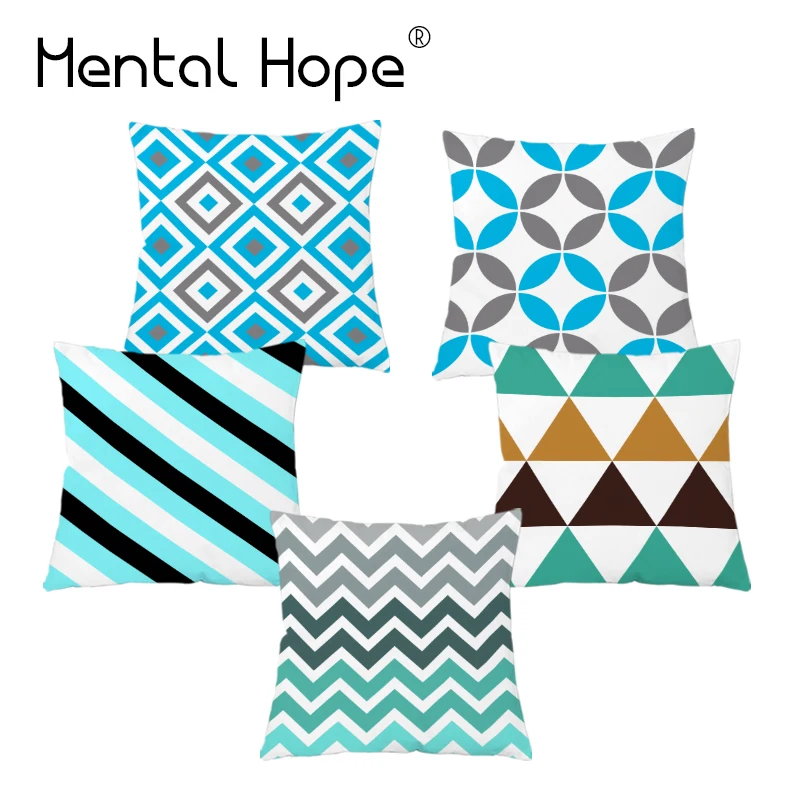 Геометрический декоративная подушка для дивана чехол в клетку и полоску Принты