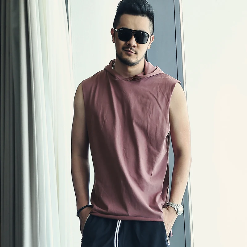Новая модная мужская футболка с круглым воротником Европейский спортивный жилет