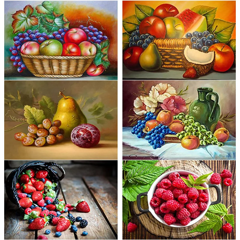 

New 5D DIY Diamond Painting Fruit Diamond Embroidery Landscape Cross Stitch Full Square Round Drill Crafts Art Gift Home Decor
