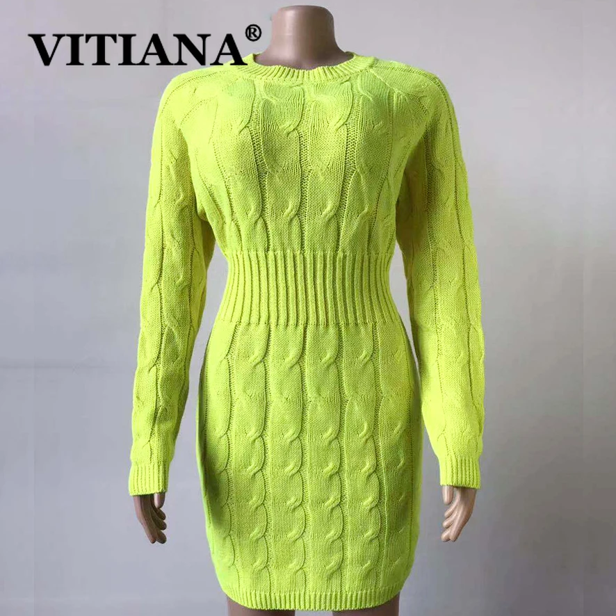 VITIANA женское осеннее сексуальное платье-свитер для вечерние зима 2019 женские