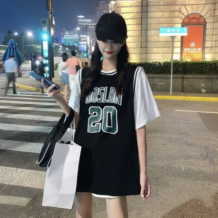 Спортивная баскетбольная футболка Женская свободная в стиле бойфренда