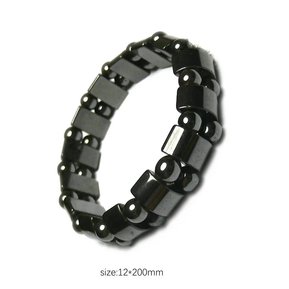 

Natural Black Stone Magnetic Bracelet Health Care Magnetic Bangle Stretchy Unisex Bracelet For Men Women Lovers GIFTS