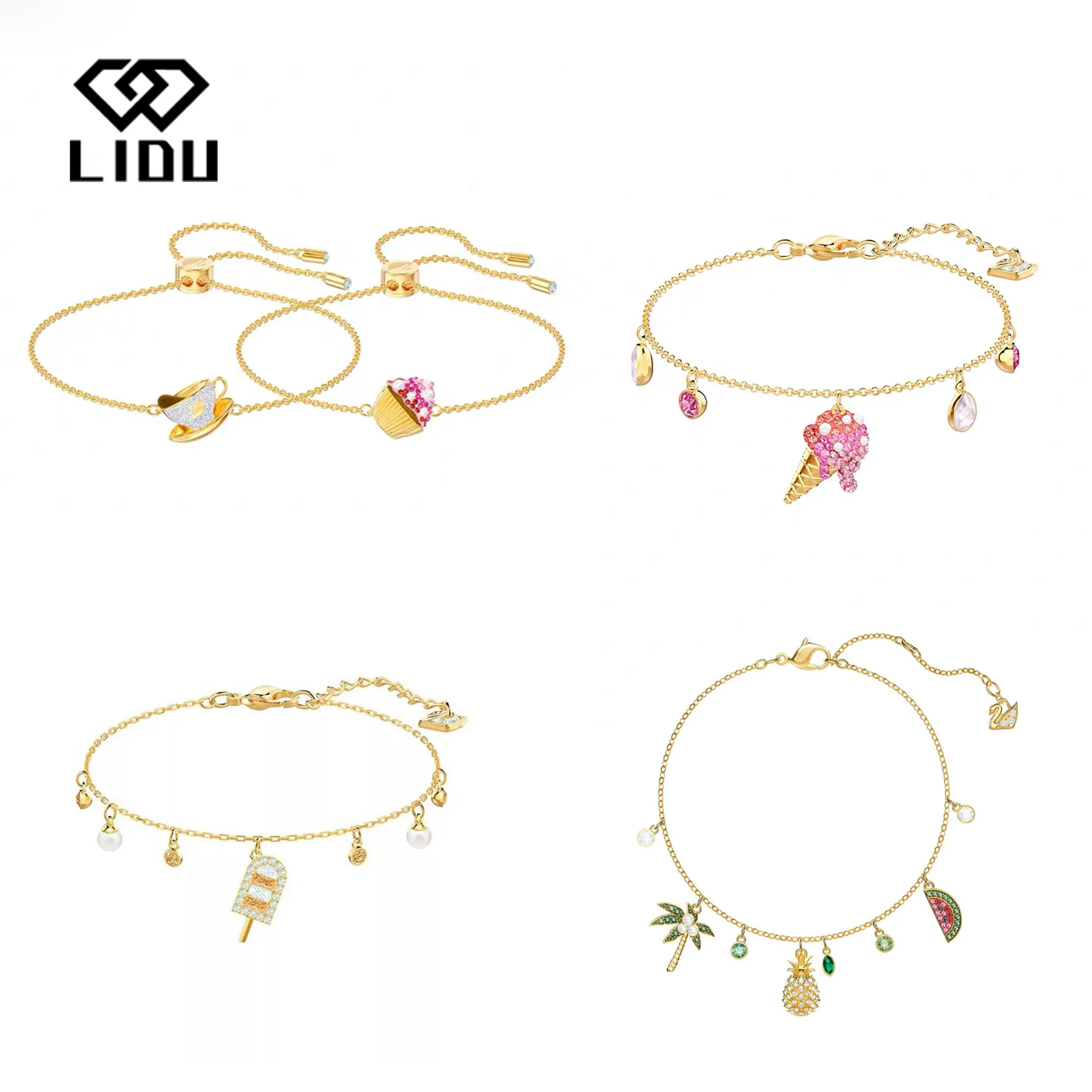 

LIDU High Quality Exquisite Fashion Lovely Ice Cream Pineapple Ice Cream Cartoon Bracelet For Friends Gifts Free Of Mail Manufac