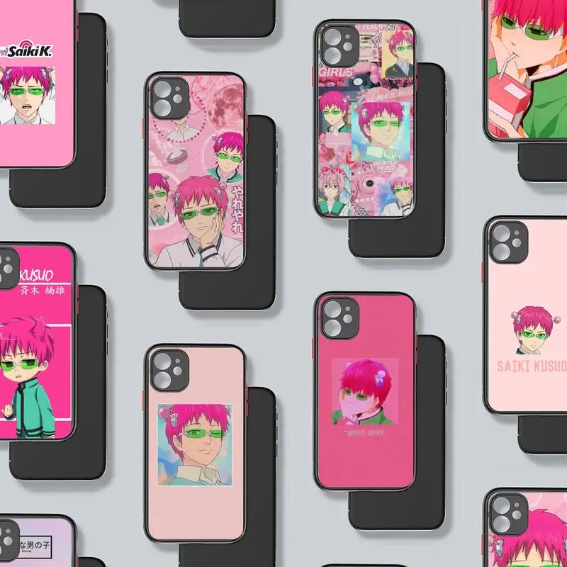 

The disastrous life of saiki k anime Phone Case matte transparent For iphone 7 8 11 12 plus mini x xs xr pro max cover