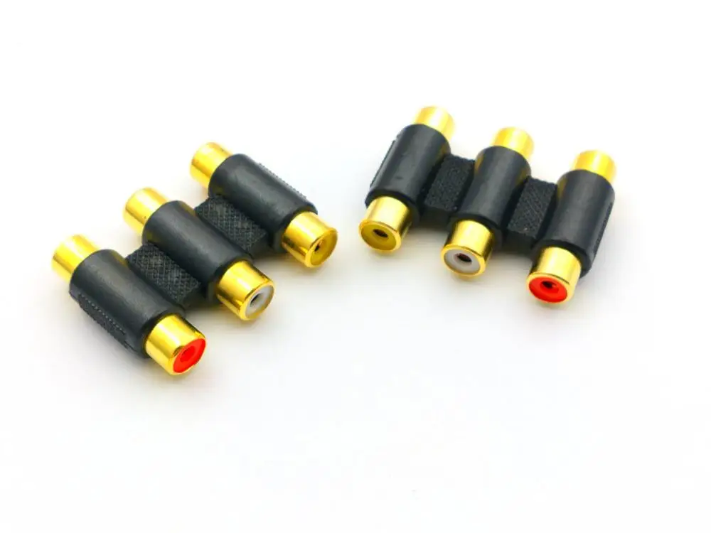 2 шт. позолоченный 3 RCA AV Аудио Видео Женский переходник для гнезда миниджек