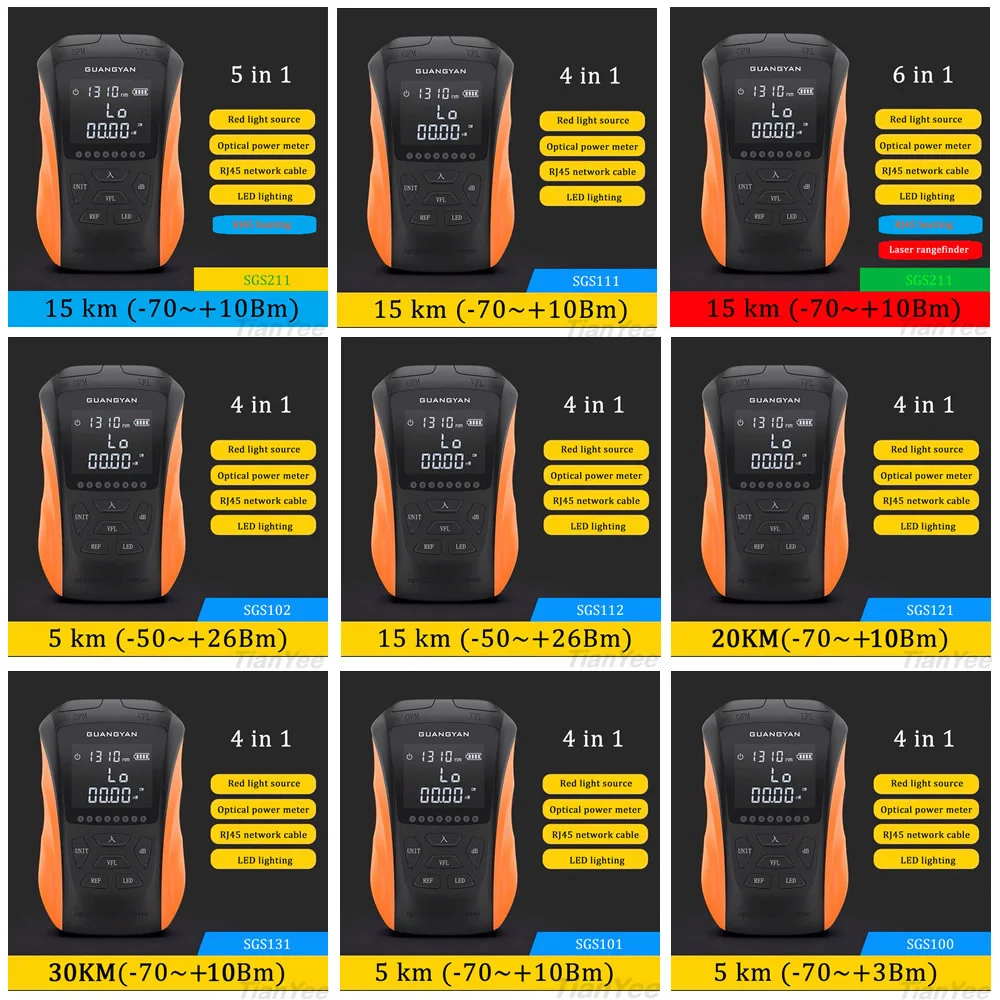 6-in-1 LED OPM VFL Multi-function Optical Power Meter Network Cable Tester Visual Fault Locator fiber optic tester 5km~15km | Мобильные