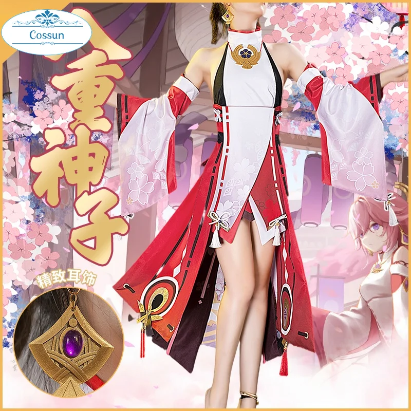 

Anime! Genshin Impact Yae Game Suit Elegant Dress Uniform Cosplay Costume Halloween Party Role Play Outfit For Women 2021 NEW