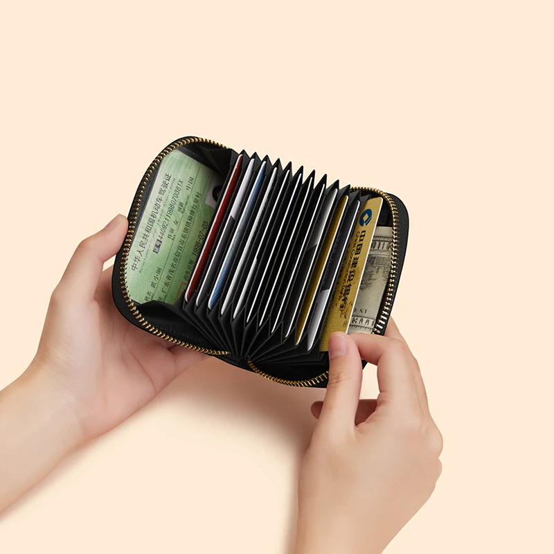 Women's leather pickup bag zipper small card holder fashion multi-function Coin Purse Mini Card Cover