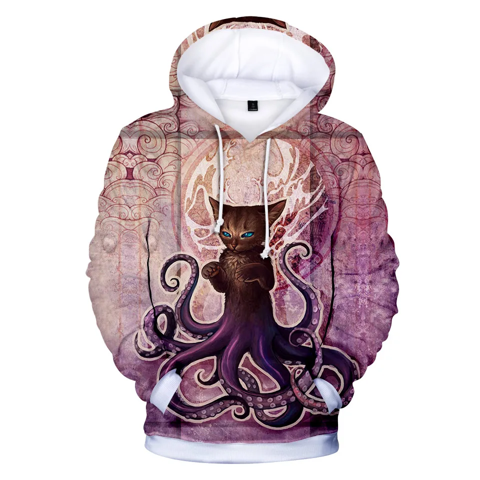 

2 To 13 Years Kids Hoodie 3D Octopus Hoodies Sweatshirt Boys Girls High Quality Cartoon Jacket Coat Outerwear Children Clothing