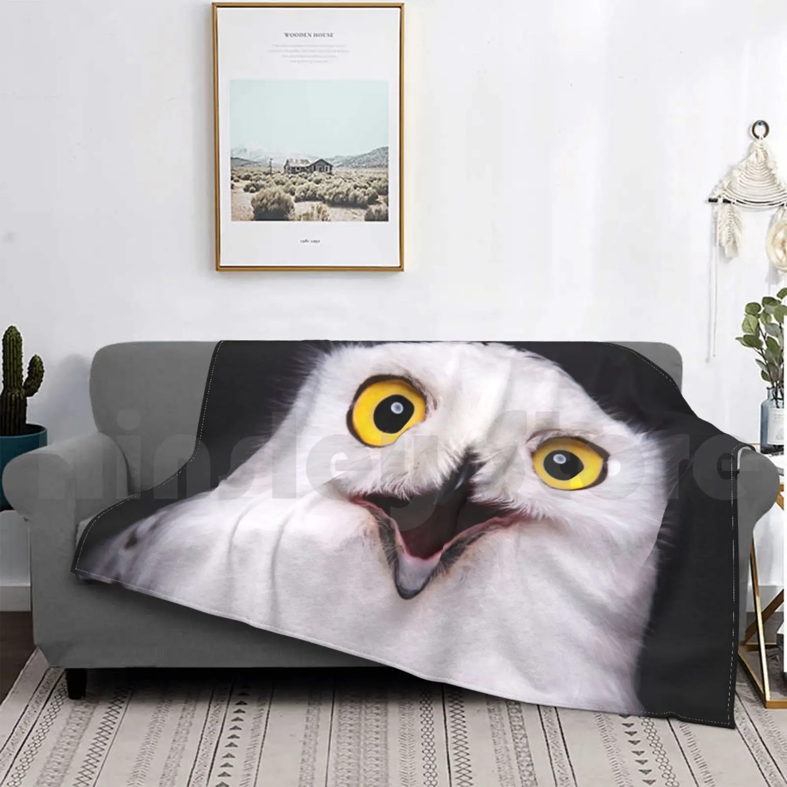 Красивая Снежная сова Strix Scandiaca одеяло с желтыми глазами супермягкая теплая