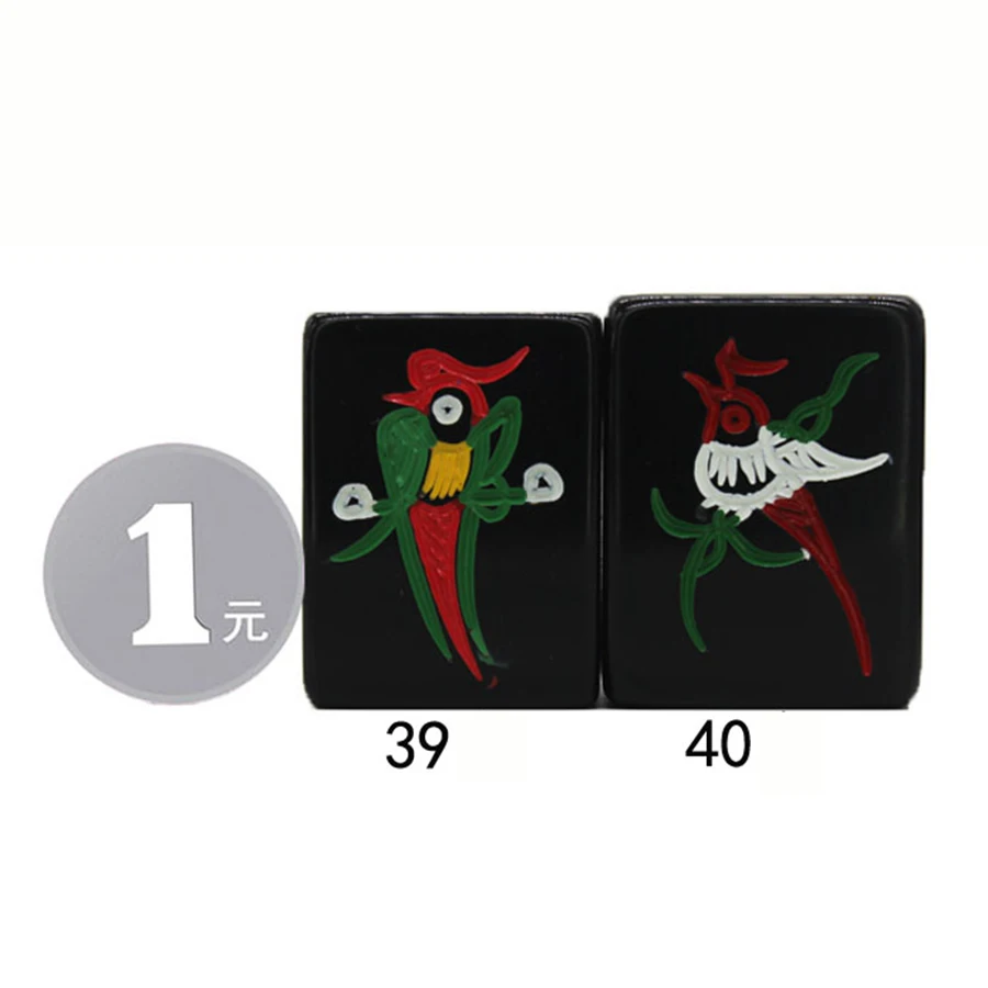 

Standard Chinese Mahjong Travel Black Acrylic 40mm Professional Resin Game Set Standard Board Games Gra Planszowa Entertainment