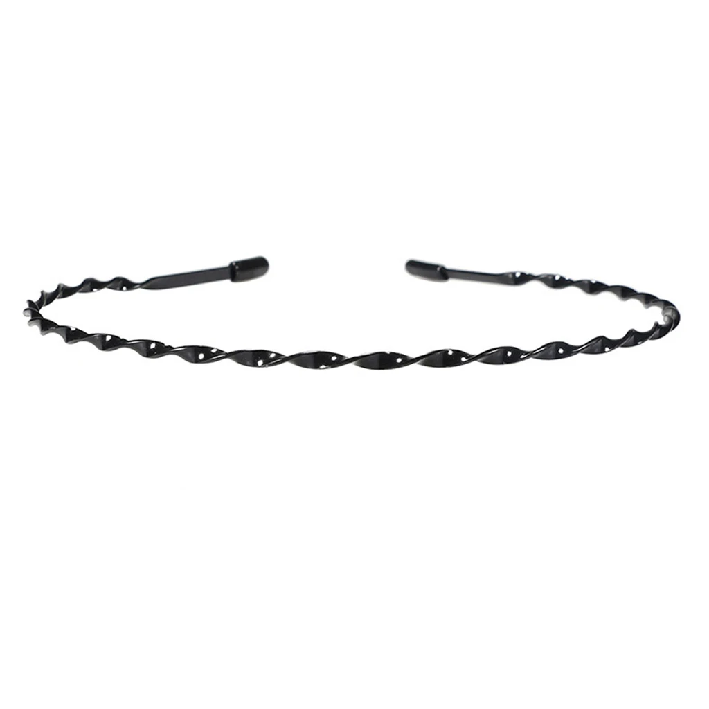 

2x Metal Rustproof Wavy Hairband Non-slip Hair Loop Headband Headwear Set Black