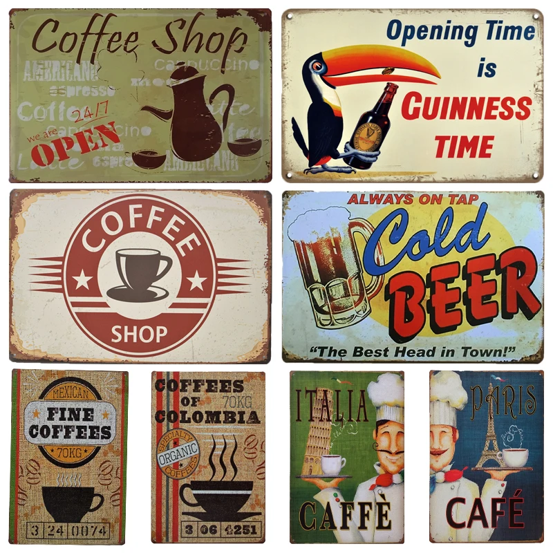 

Whiskey Metal Sign Gift Vintage Coffee Beer Tin Signs Kitchen Home Decor Shabby Chic Cafe Pub Cafeteria Signboard Wall Decor