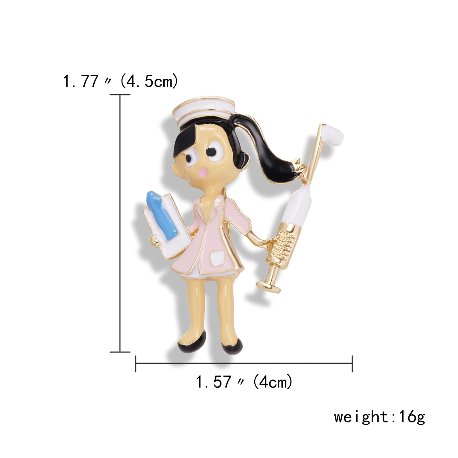 

Sexy Cute Holding Injection Needle Nurse Brooches Women Enamel Pins Doctor Hospital Professional Figure Brooch Gifts For Girl