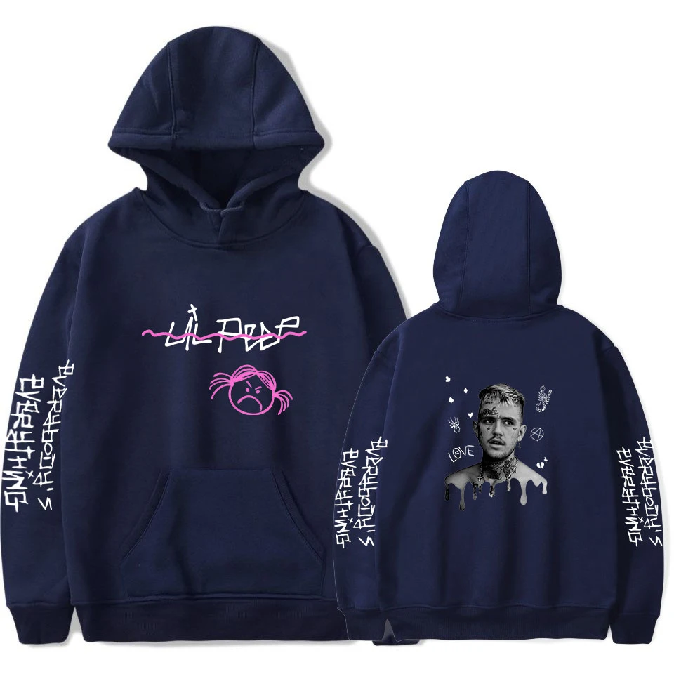 

Lil peep casual hoodie ladies men's popular sweatshirt autumn and winter boys and girls New custom blue pullover warm jacket