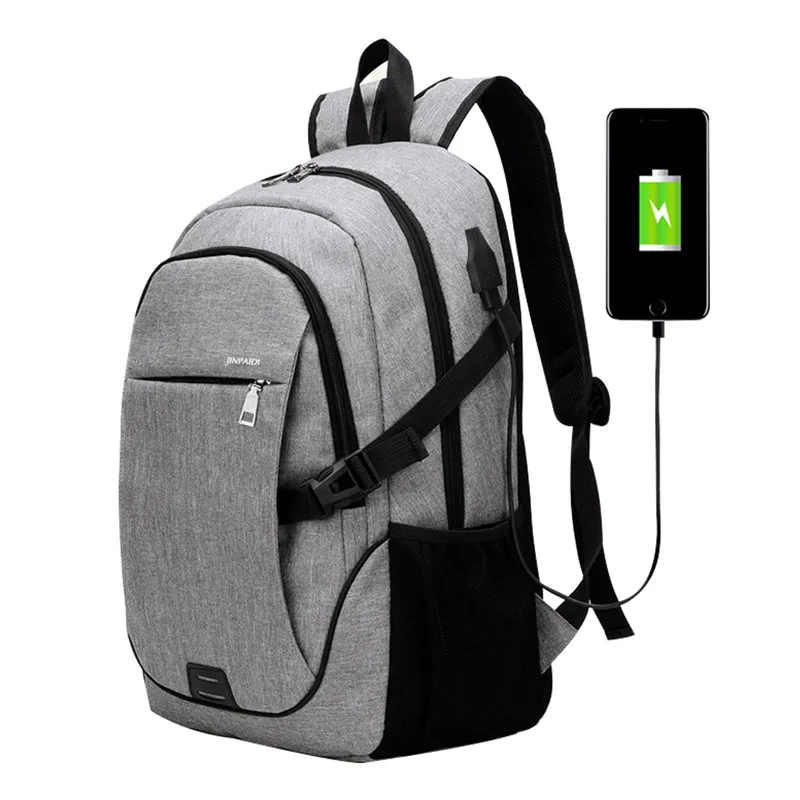 Hifuar мужской деловой рюкзак для ноутбука с usb-портом для зарядки, противоугонная дорожная сумка 15,6 дюймов, ноутбук Mochila мужской - Цвет: gray