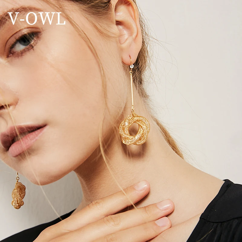 V-Сова фатиновое платье с вырезом на Tassled французский нержавеющая серьги длинные
