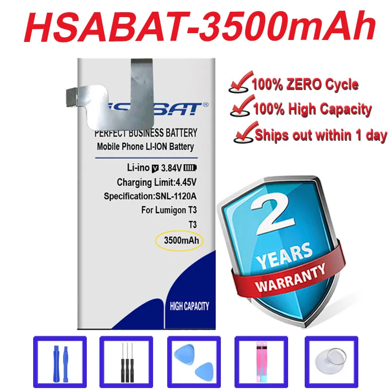 Top Brand 100% New 3500mAh Battery for Lumigon t3 in stock |