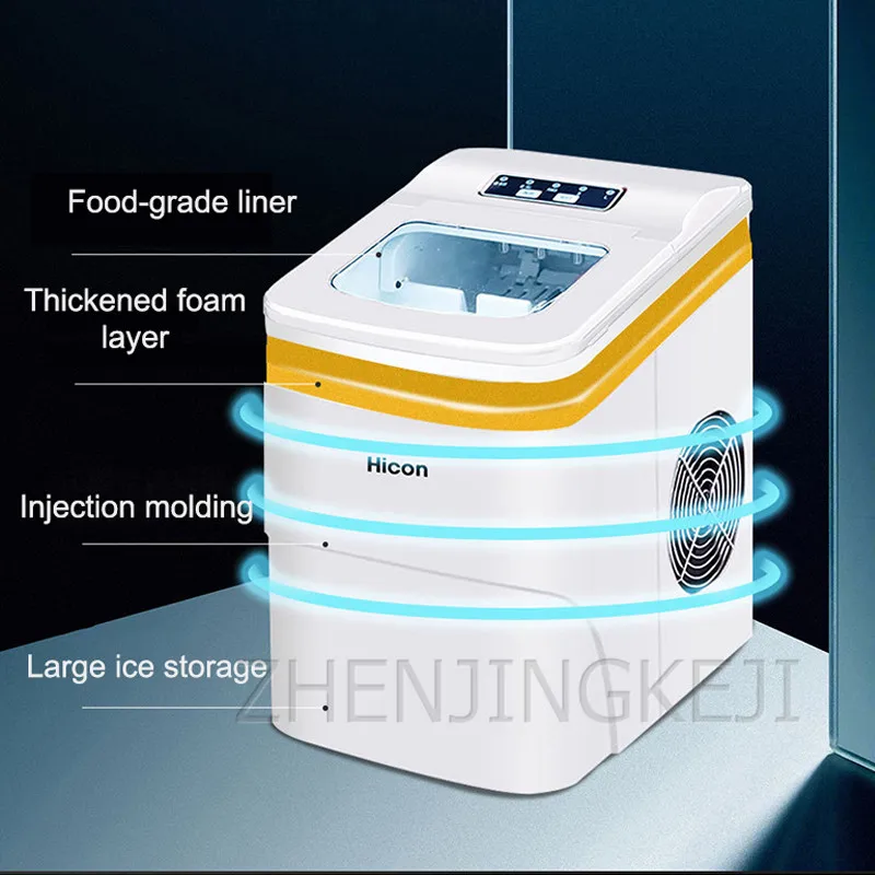 

Ice Maker Machine Household Appliances Small 16KG/24H Milk Tea Shop 220V Frozen Appliances Commercial Automatic Ice Cube Maker