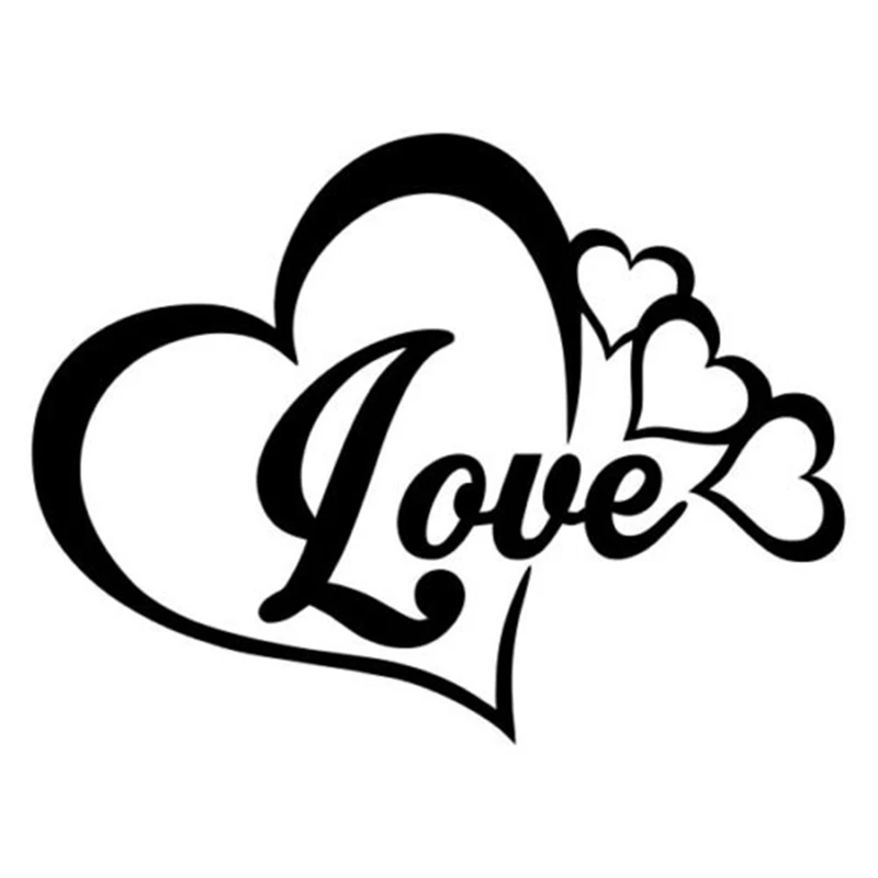 

15*11.2cm Personality Creativity Classic Attractive Love heart vinyl decal sticker Rear Window Car Sticker Body Decals