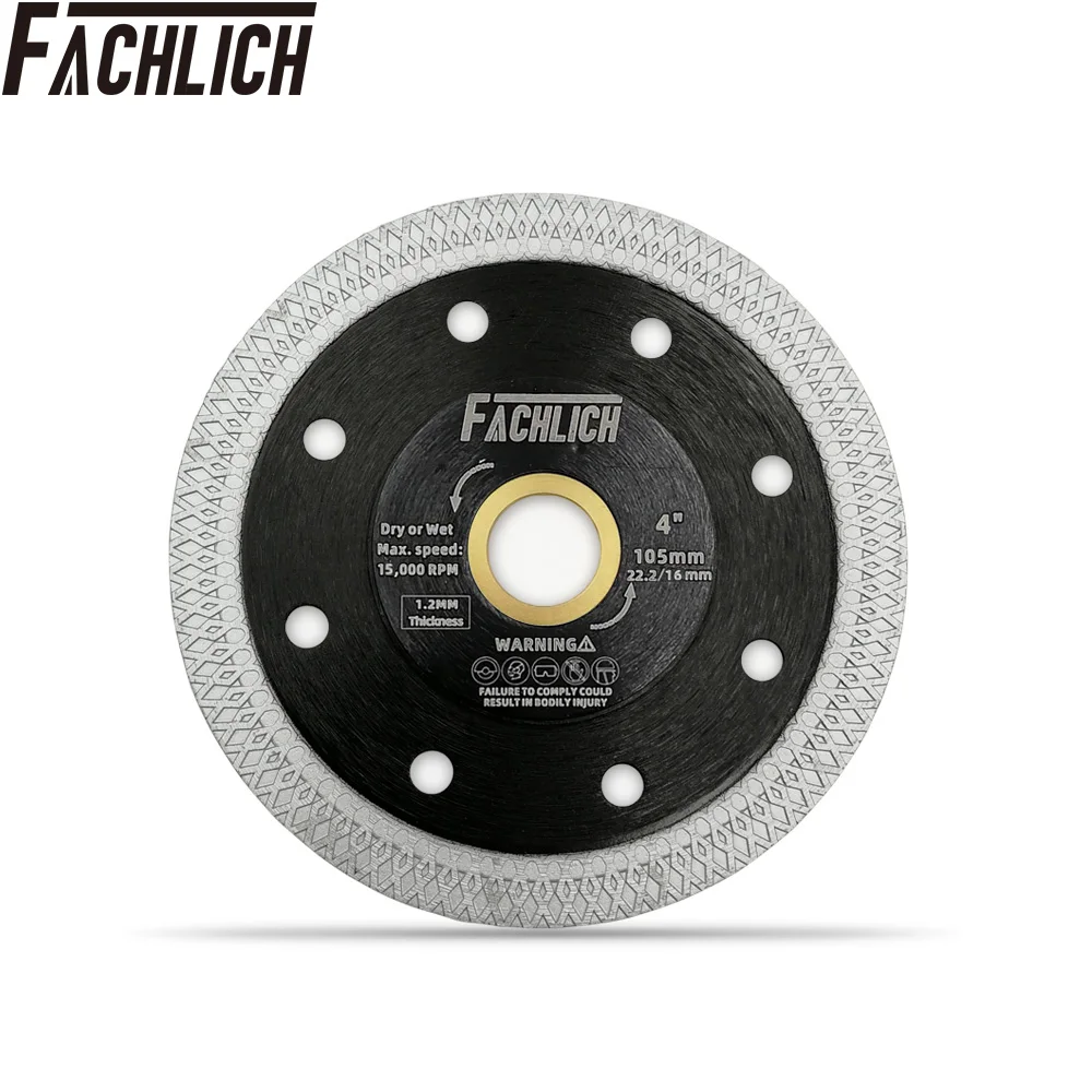 

FACHLICH 1pc Diamond Saw Blade Cutting Disc X Mesh Turbo Tile Wheel for Porcelain Marble Ceramic for Porcelain Dia 4"-12" Cutter