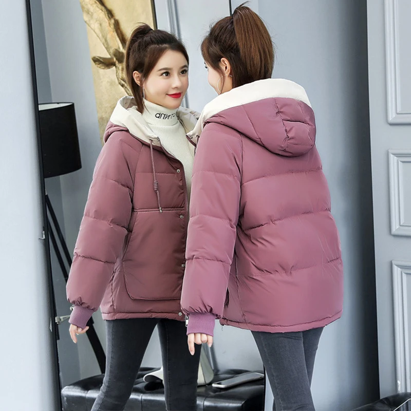 Fitaylor зимняя куртка женская плюс размер 3XL хлопковое пальто плотные короткие парки с капюшоном верхняя одежда женская теплая зимняя куртка