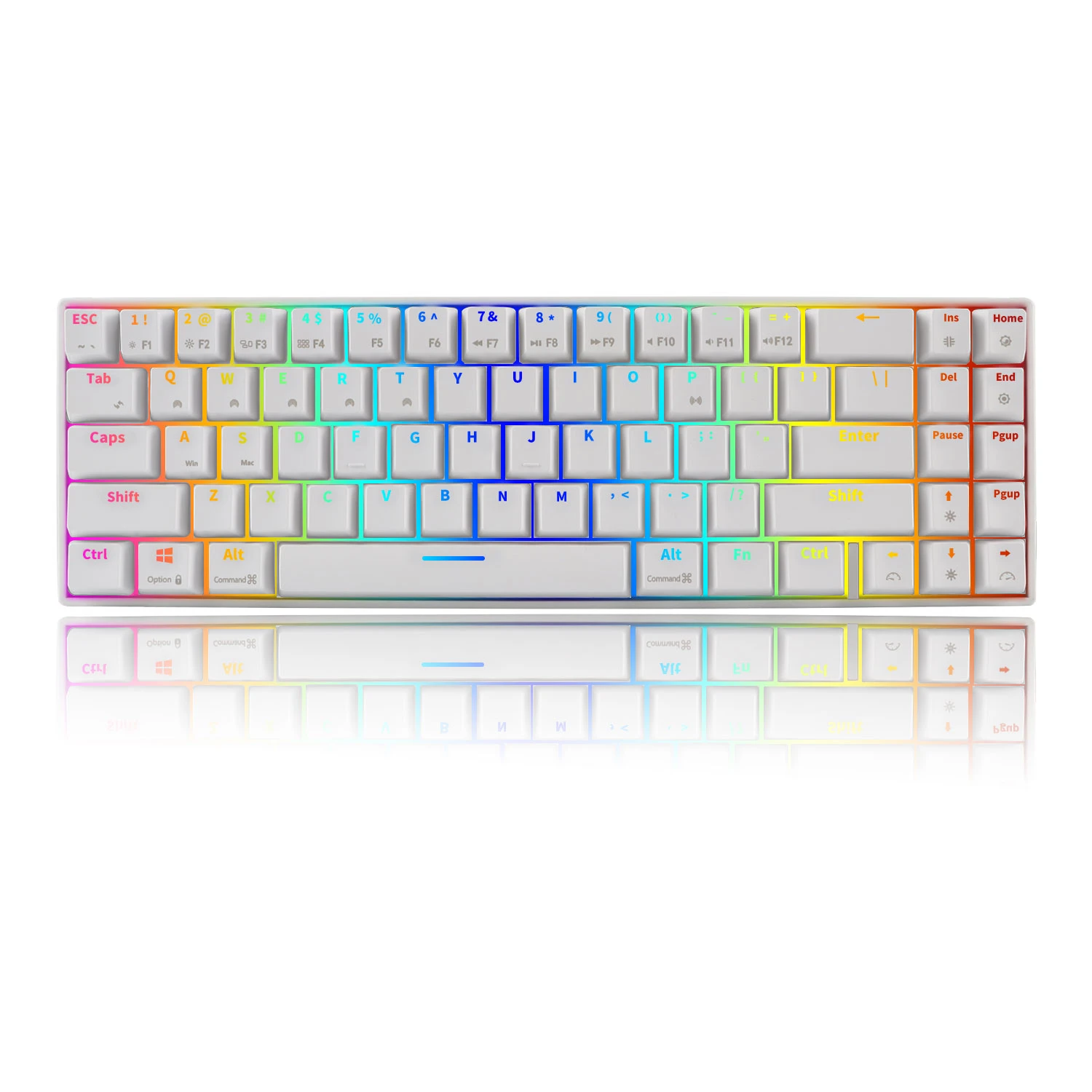 Беспроводная механическая клавиатура RK71 игровая мини с RGB светодиодный Ной
