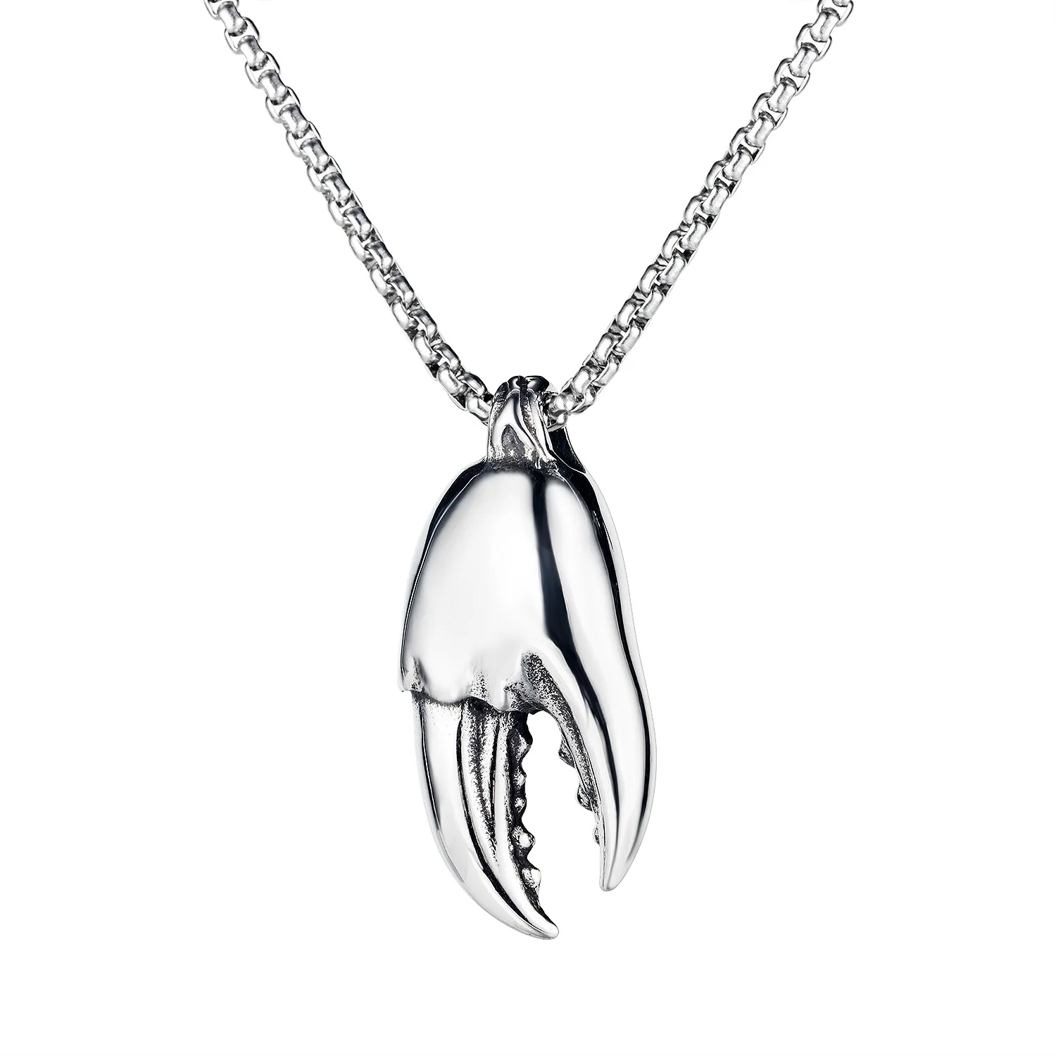

Jewelry European and American creative fashion crab pliers titanium steel men's necklace net red accessories