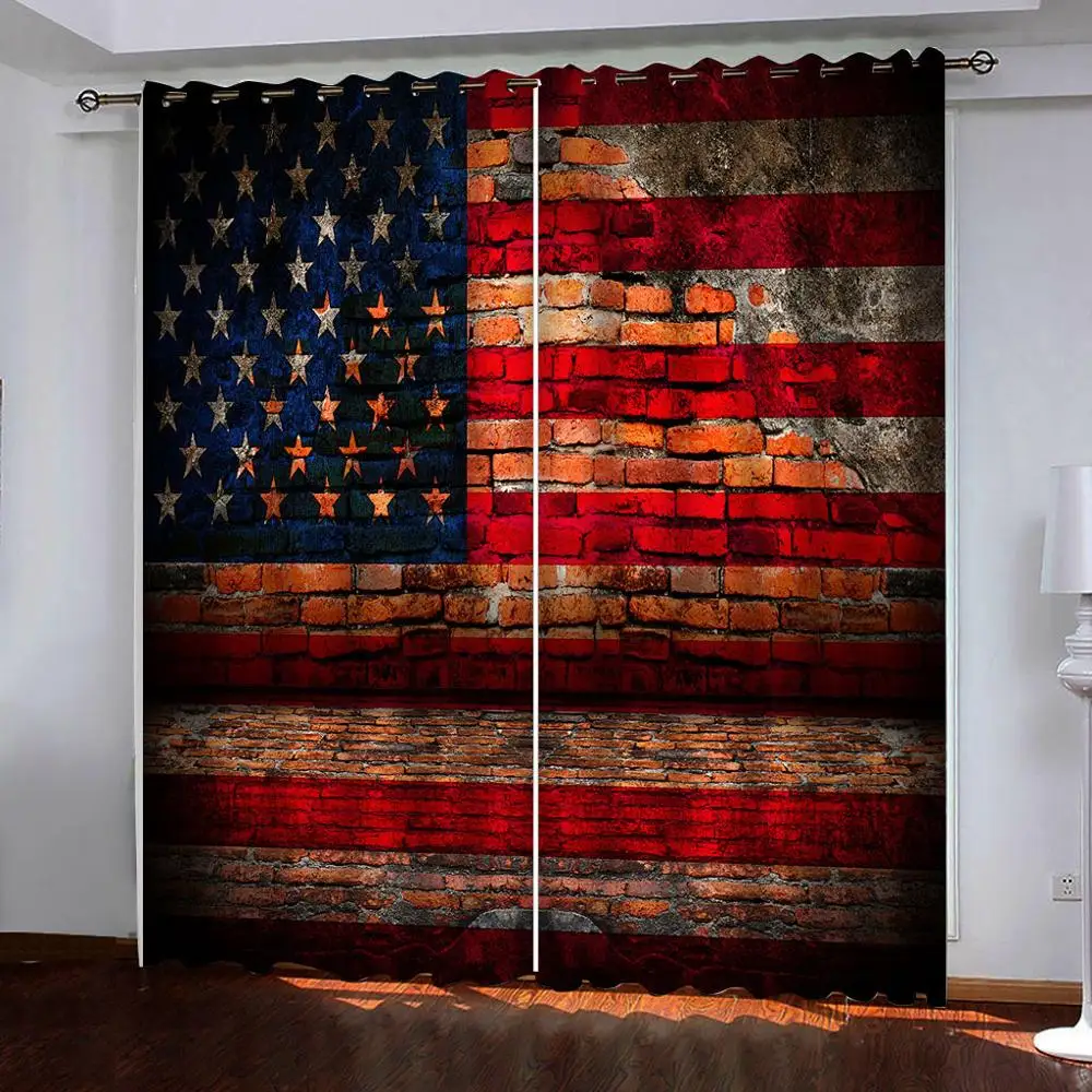 3D окно занавес воспоминания стена кирпич баннер Роскошные затемненные гостиная