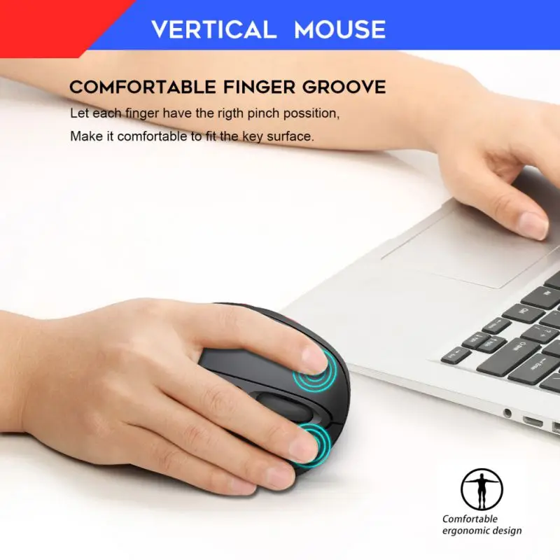 Wireless Mouse Ergonomic Optical 2.4G Wrist Healing Vertical Mice with Pad Kit Rechargeable For PC Laptop Computer | Компьютеры и офис
