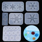 Снежинка из смолы, формы сделай сам, подвесная форма для рождественской елки, украшение для вечеринки, ожерелье, браслет, подвеска, форма