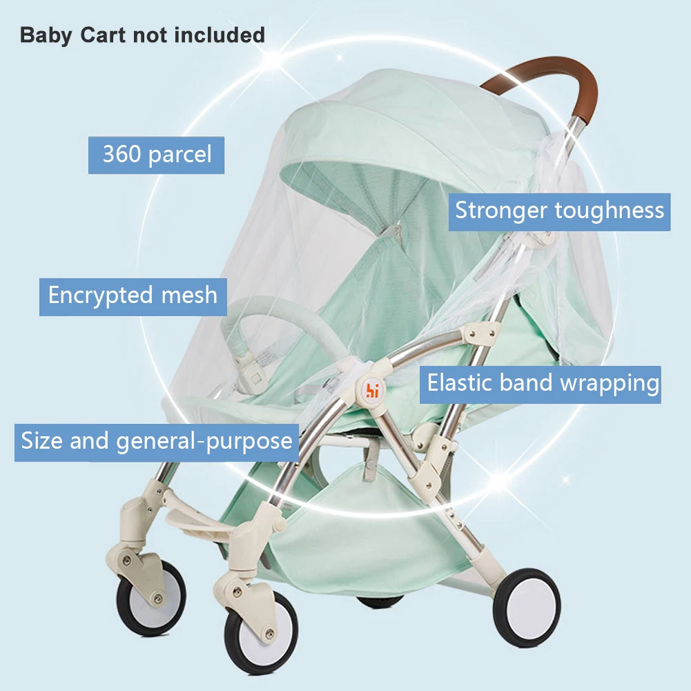 

Full Cover Mesh Pushchair Children Cart Safe Baby Stroller Mosquito Net Buggy Netting Crib Accessories Fly Insect Protection