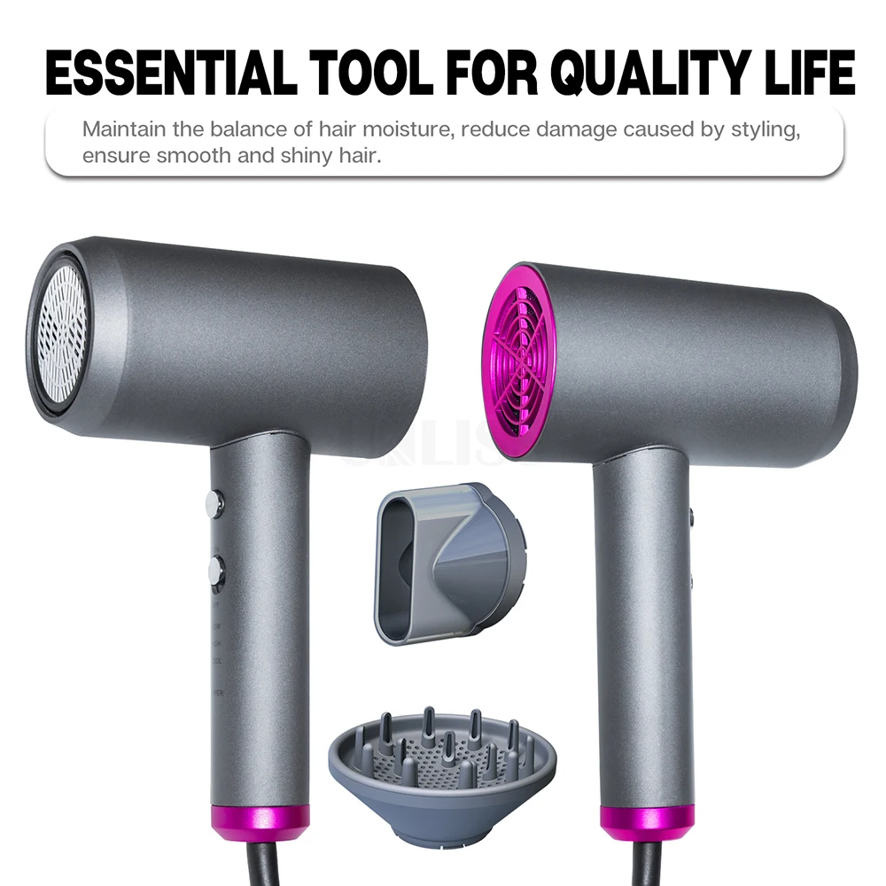 

Hair Dryer with Nozzles Professional Hair Dryers Hot Cold Wind Hairdryer Negative Ionic Blow Dryer Salon Hairstyles and Tools