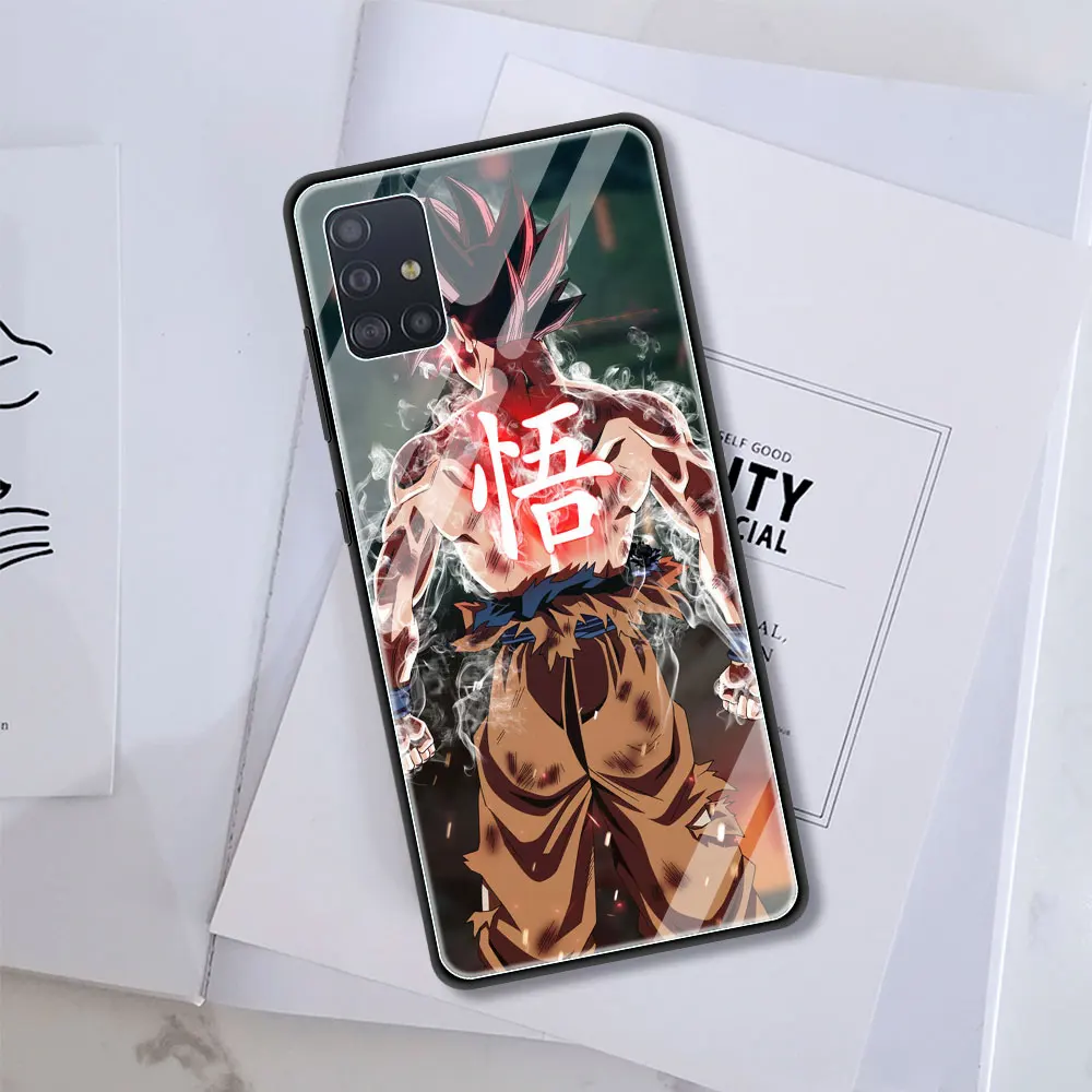 

Super DBZ Tempered Glass Cover for Samsung Galaxy A21S A50 A51 A70 A71 A10 A41 M31 M51 Luxury Soft Edge Case Shell