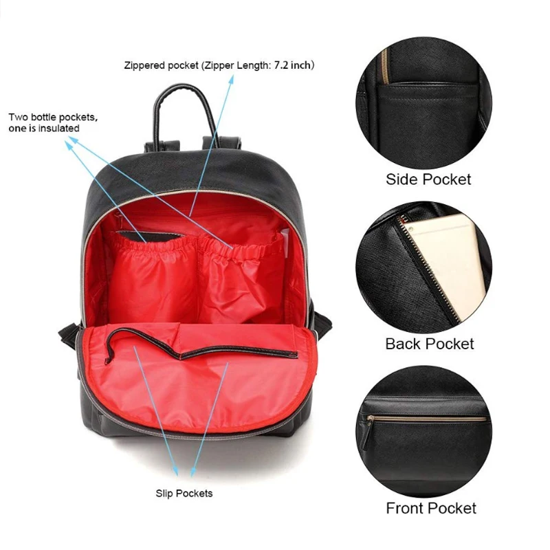 Сумка для подгузников COLORLAND рюкзак из натуральной кожи многофункциональная