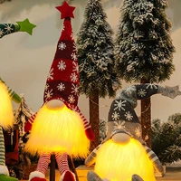 christmas gnomes led light handmade santa swedish gnomes long hat decor gift children toys tabletop ornaments for home party 50