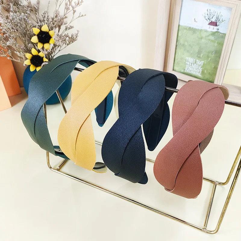 

1 шт., однотонные волнистые обручи для волос