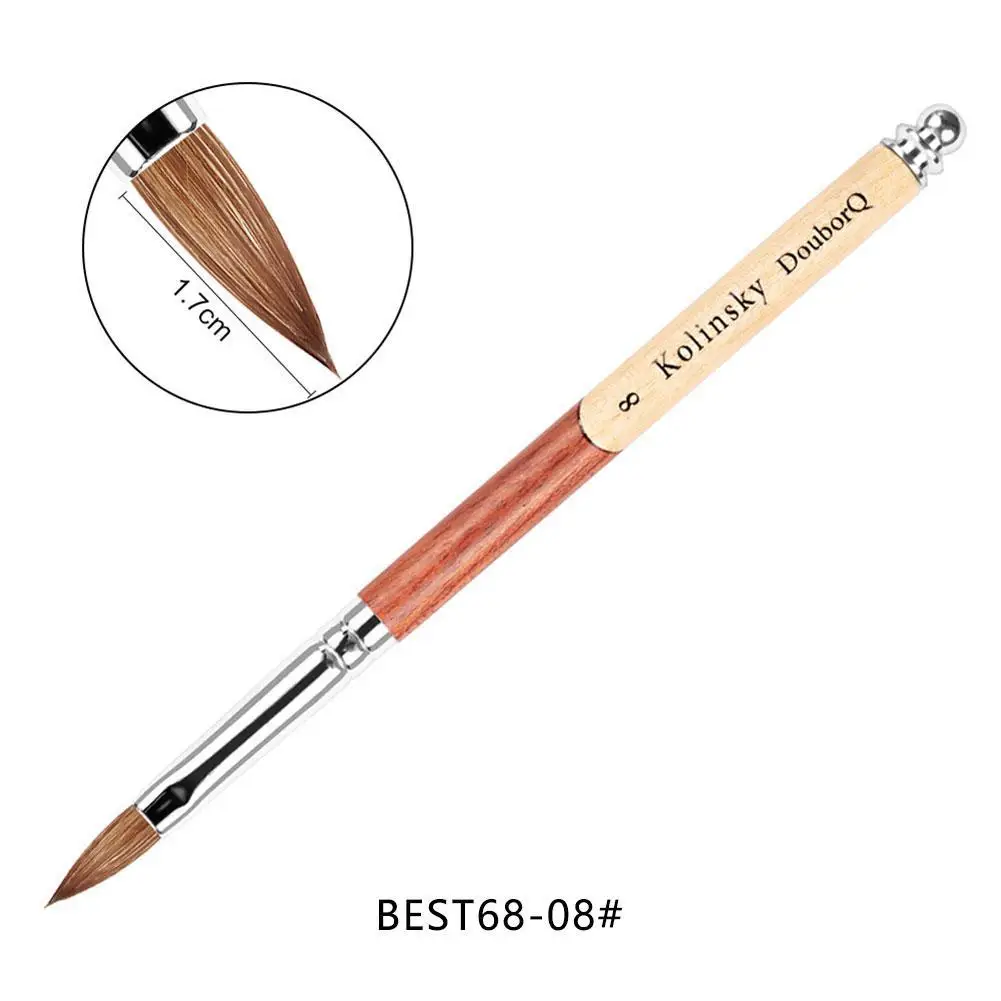 

Nail Brush Lasting Shiny Flat Round Kolinsky Sable Nail Art Gel Brush Gel Builder Manicure Brush With Wood Handle Nail Brush
