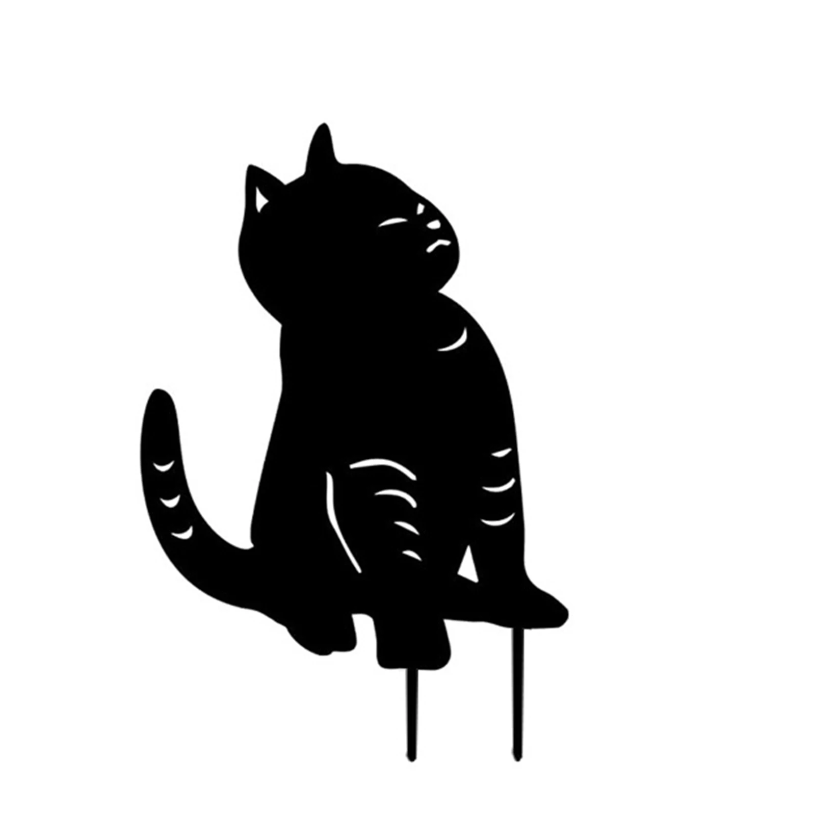 

Animal Garden Ground Insert Decor Hollow Cat Dog Figure Yard Art Peg for Manor Outdoor Black TSH Shop