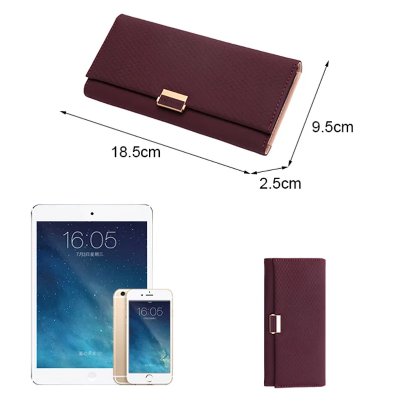 2019 NEW Wallet Female Rhombus PU leather grain Women Wallets Hasp Coin Purse Long Fashion Card Holder CY-49 | Багаж и сумки