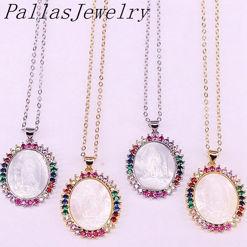 5 шт. ожерелья-подвески золотого/серебряного цвета с изображением Иисуса/Девы